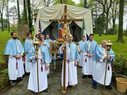 Procession during the feast of Madonna del Sacro Monte in 2022